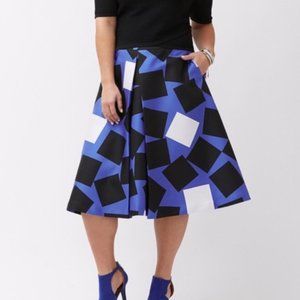 Lane Bryant Blue Geometric Skirt - size 20